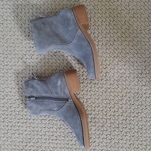 Lucky Brand Blue Suede Booties Size 8M